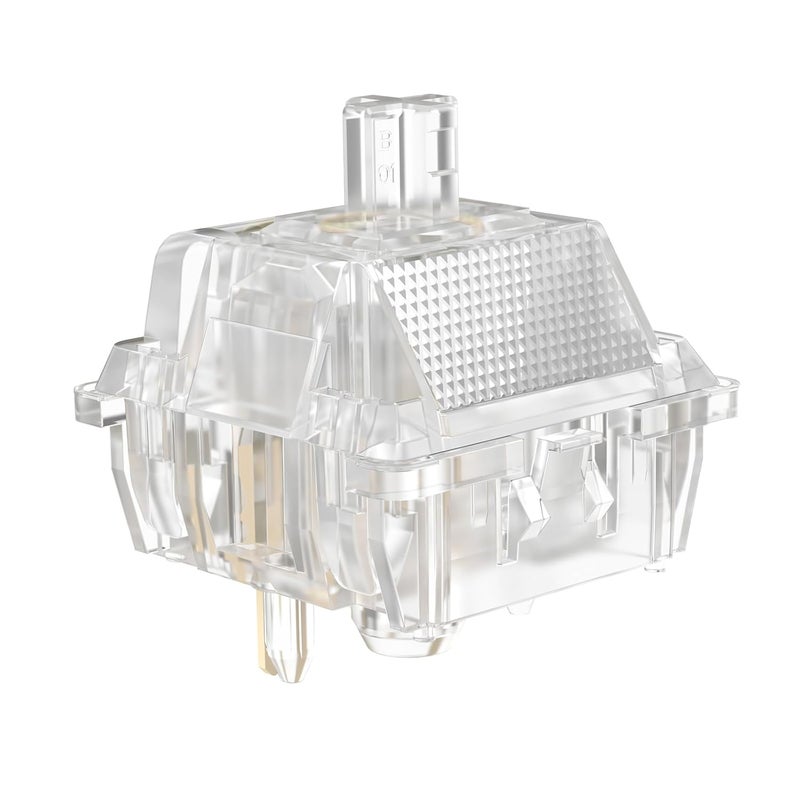DUROCK Ice King Linear Switches, 62g Progressive Spring Transparent Clear RGB Switch, 5 Pins Lubed Smooth Line Mechanical Keyboard Switches (90pcs) - Image 4
